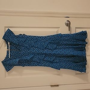 Michael Kors Blue and Black Midi Sleeveless Dress Size Small.